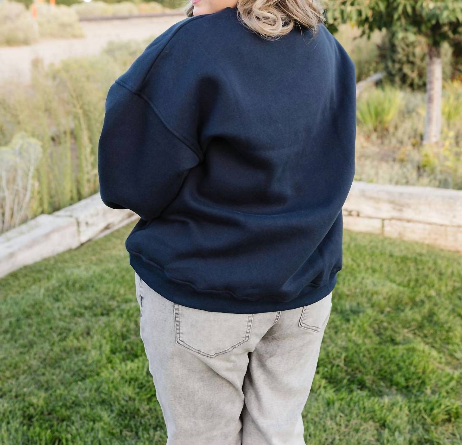Polagram Amour Pullover Top in navy - women's long sleeve top - view 8