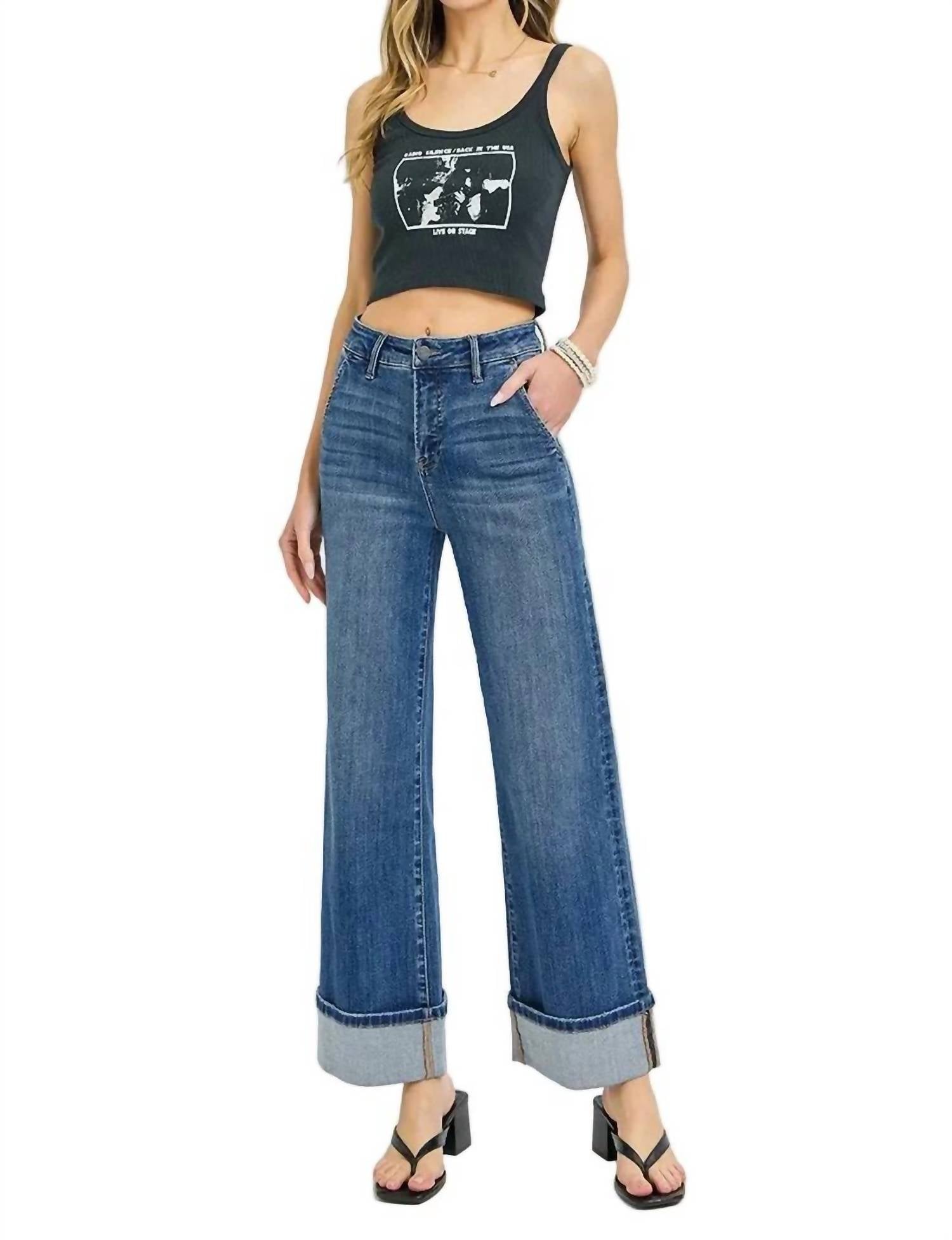 Risen - New Hope Tummy Control High Rise Cuffed Jeans