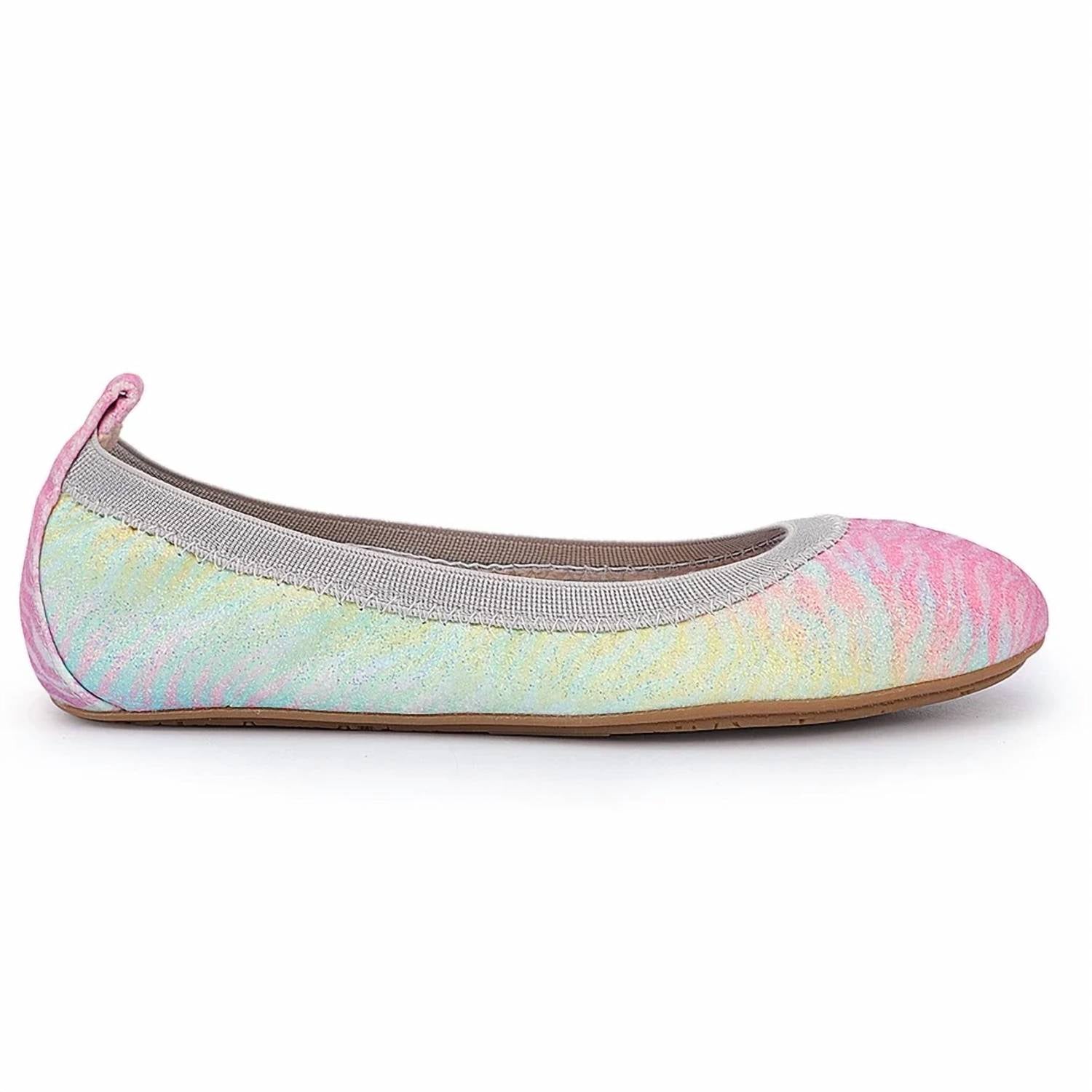 Yosi Samra - Girl's Zebra Rainbow Glitter Miss Samara Ballet Flat