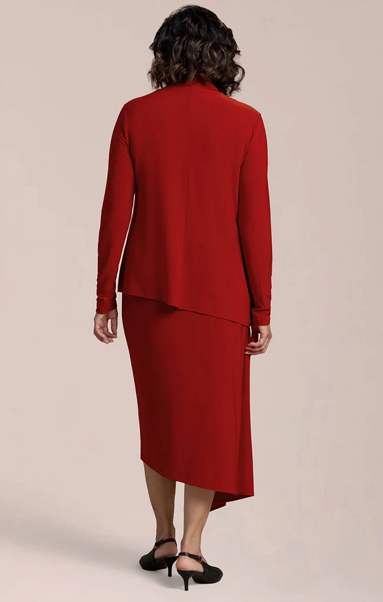 Sympli tempo top in red - women's long sleeve top - view 4