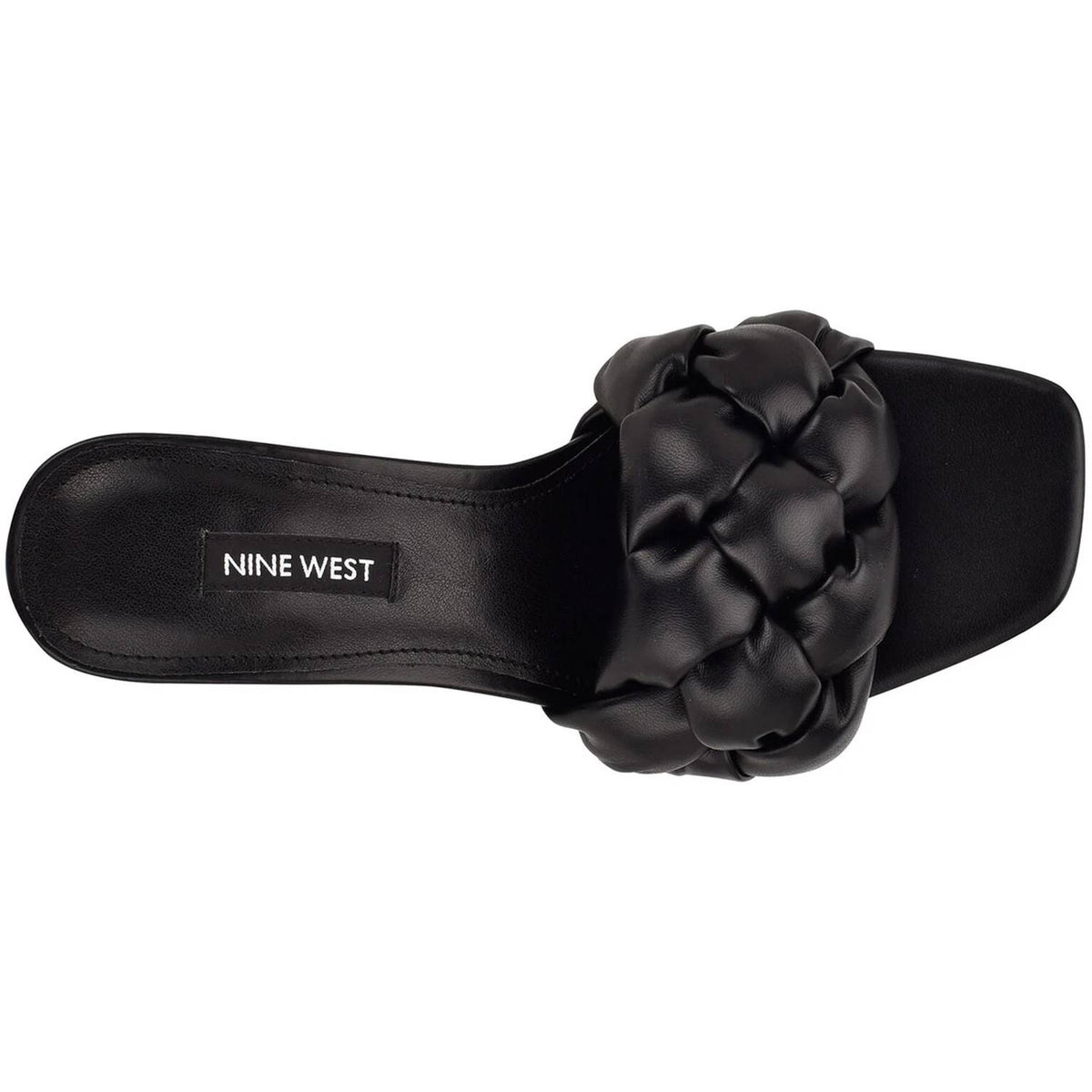 Nine West - Women's Gotti3 Braided Square Toe Block Heel Slide Sandals