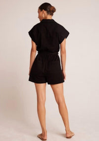 Bella Dahl Brooke Notched Collar Romper in black - women's pants - view 4