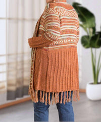 Adora - Maya Fringe Hem Aztec Cardigan -plus
