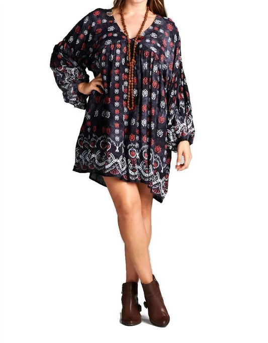 Velzera - Baby Doll Bohemian Peasant Mini Dress