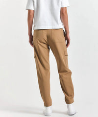 Derek Lam 10 Crosby Elian Tropical Stretch Suiting Trouser in camel - women's pants - detail view