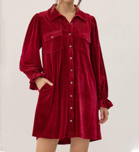 Jodifl - Women's Corduroy Velvet Shirt Dress