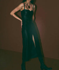 Alexis - Vegan Leather Midi Dress