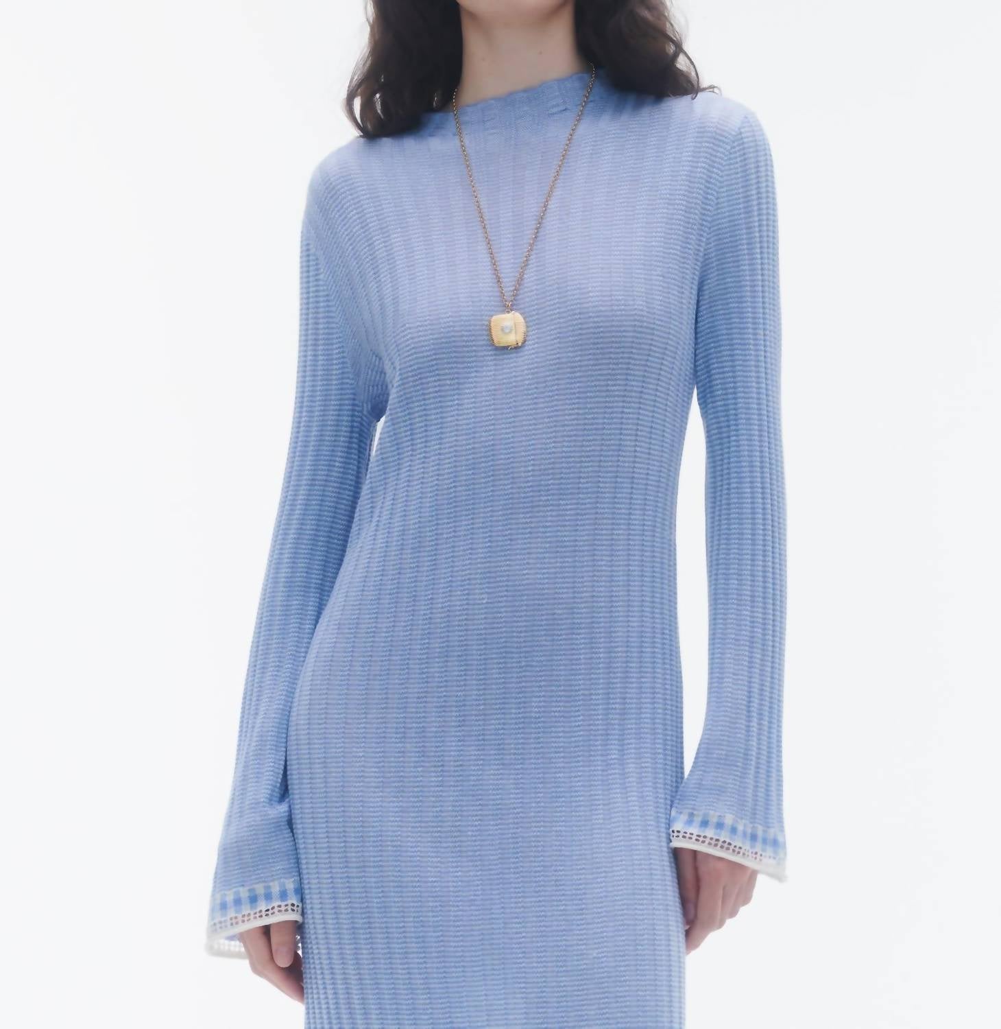 Guest In Residence - Fine Stripe Mockneck Dress