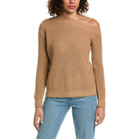 Minnie Rose - Cotton Shaker Off-the-shoulder Sweater Top