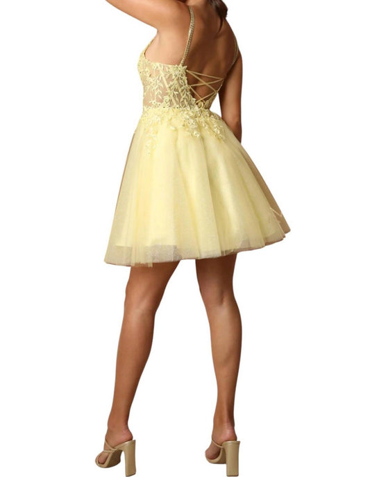 Nox Anabel - Embroidery Mini Gown With Straps