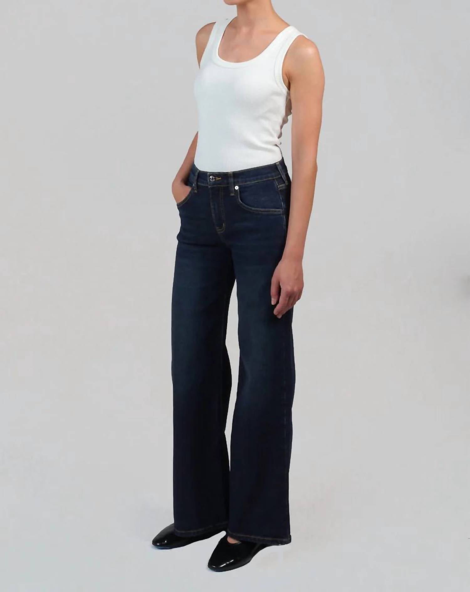 ETICA Romi French Wide Leg Pants in storm chaser - women's jeans - alternate view