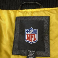G-III Men’s Nfl Pittsburgh Steelers Faux Leather Varsity Jacket in black yellow - men's jacket - view 9