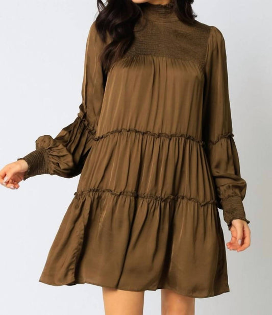 Olivaceous - Meg Mockneck Babydoll Dress
