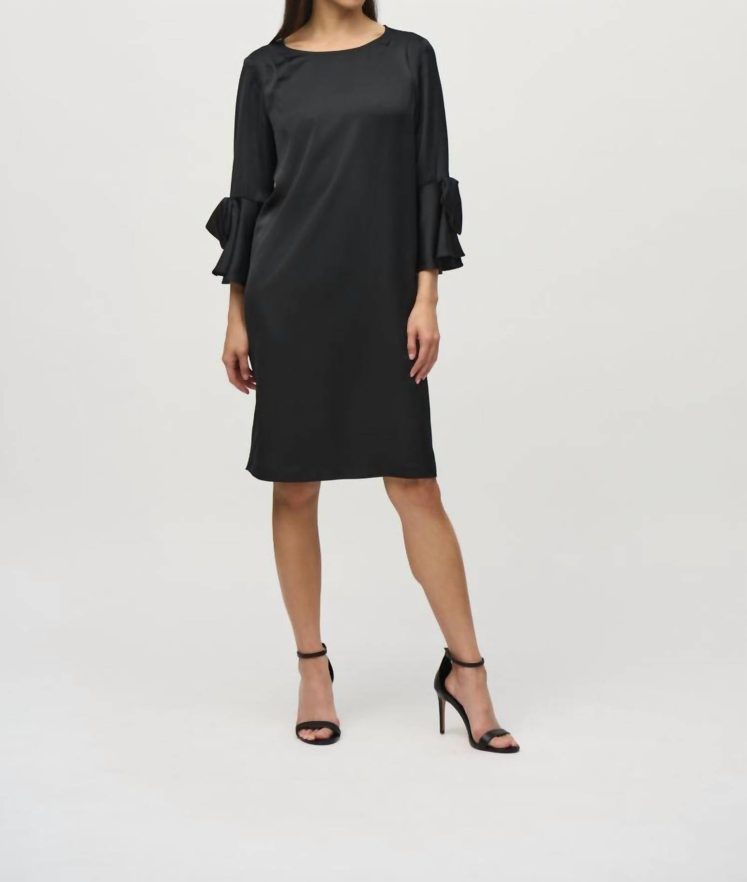 Joseph Ribkoff - Ruffle Sleeve Satin Shift Dress