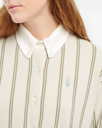 Barrie Long Sleeves Oxford Wide Stripe Shirt in white green - women's shirt - view 5
