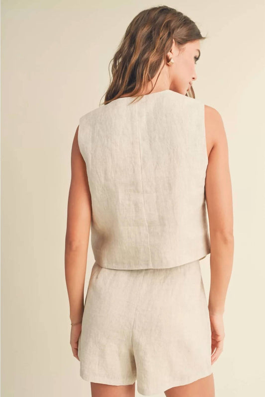 Miou Muse - Linen Tuxedo Vest