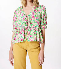 Manoush - Rose Print Peplum Blouse