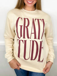 Southern Bliss - Express Gratitude Long Sleeve Graphic Crewneck Sweatshirt