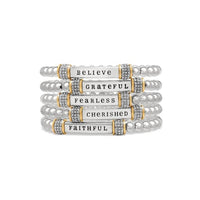 Brighton - Women's Meridian Fearless Two Tone Stretch Bracelet