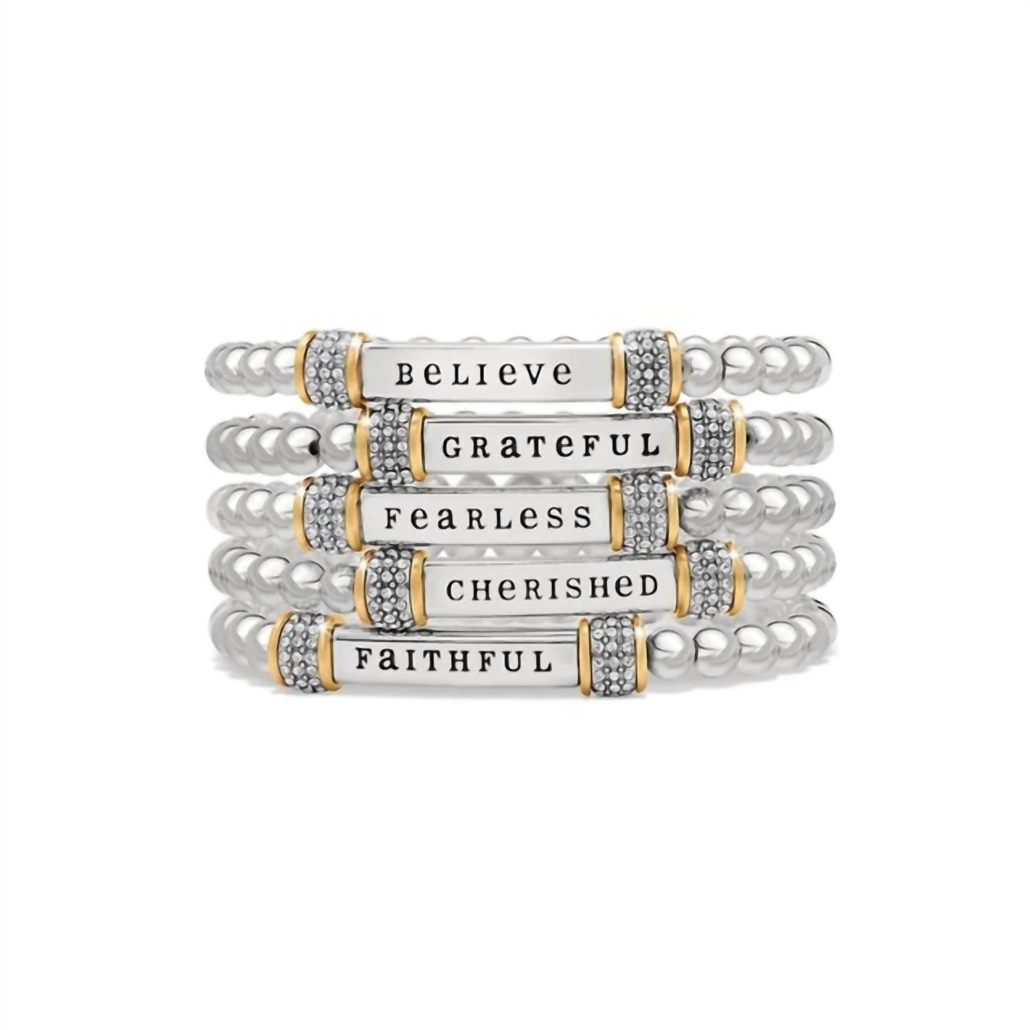 Brighton - Women's Meridian Fearless Two Tone Stretch Bracelet