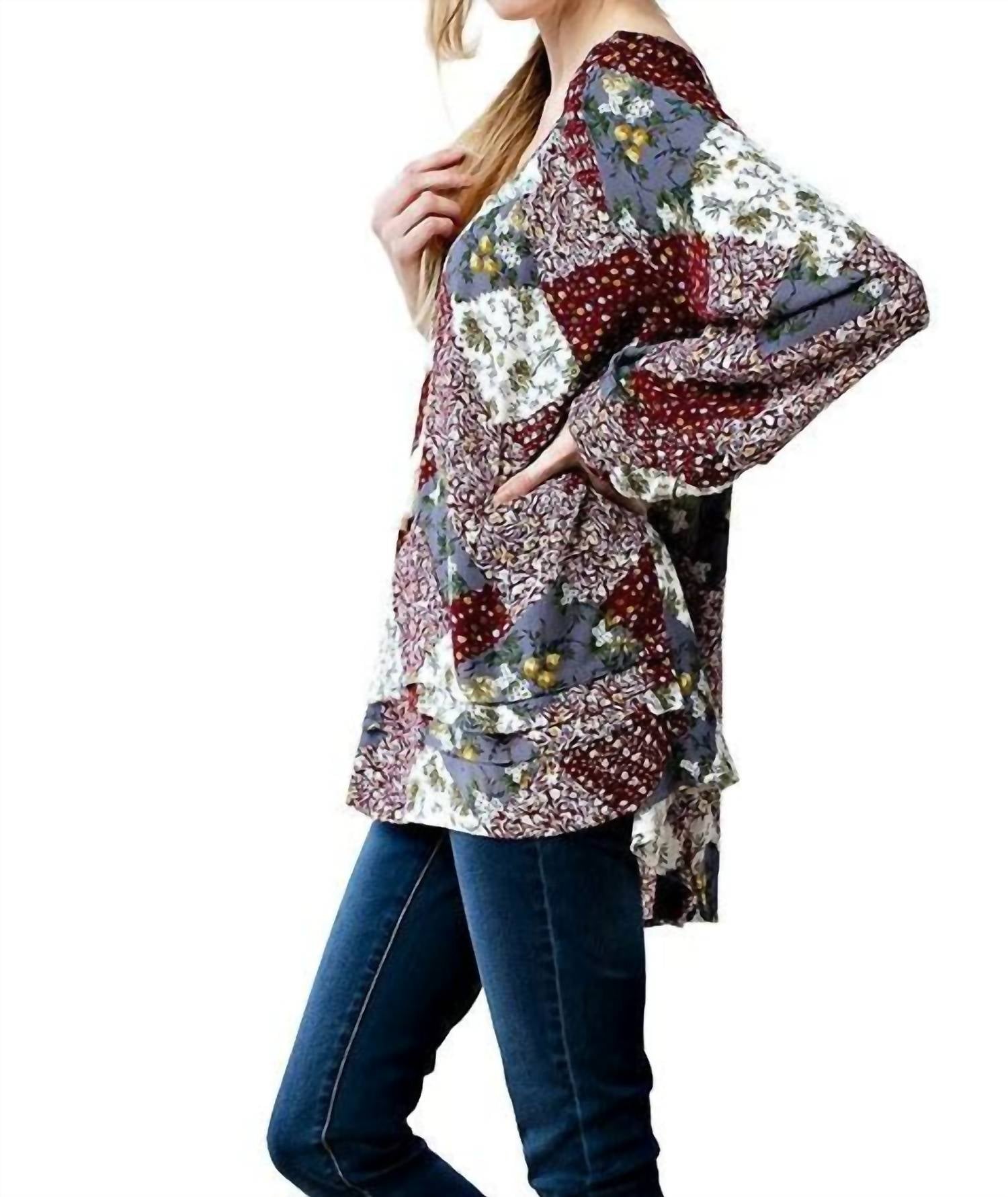 Kori - Patchwork Print Top