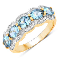Diana M Jewels Women's Oval Natural Aquamarine Fashion Ring (1.59 Ct) - Classic in 14k yellow gold - women's jewelry - detail view