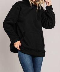 Cotton Bleu - Casual Faux Fur Lined Hoodie