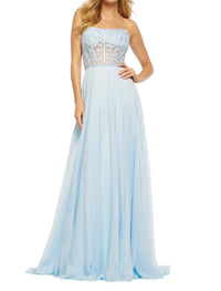 Sherri Hill - Strapless Delicate Floral Prom Dress