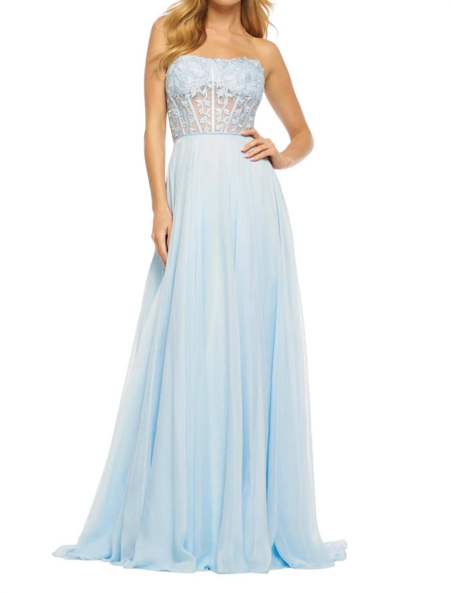 Sherri Hill - Strapless Delicate Floral Prom Dress