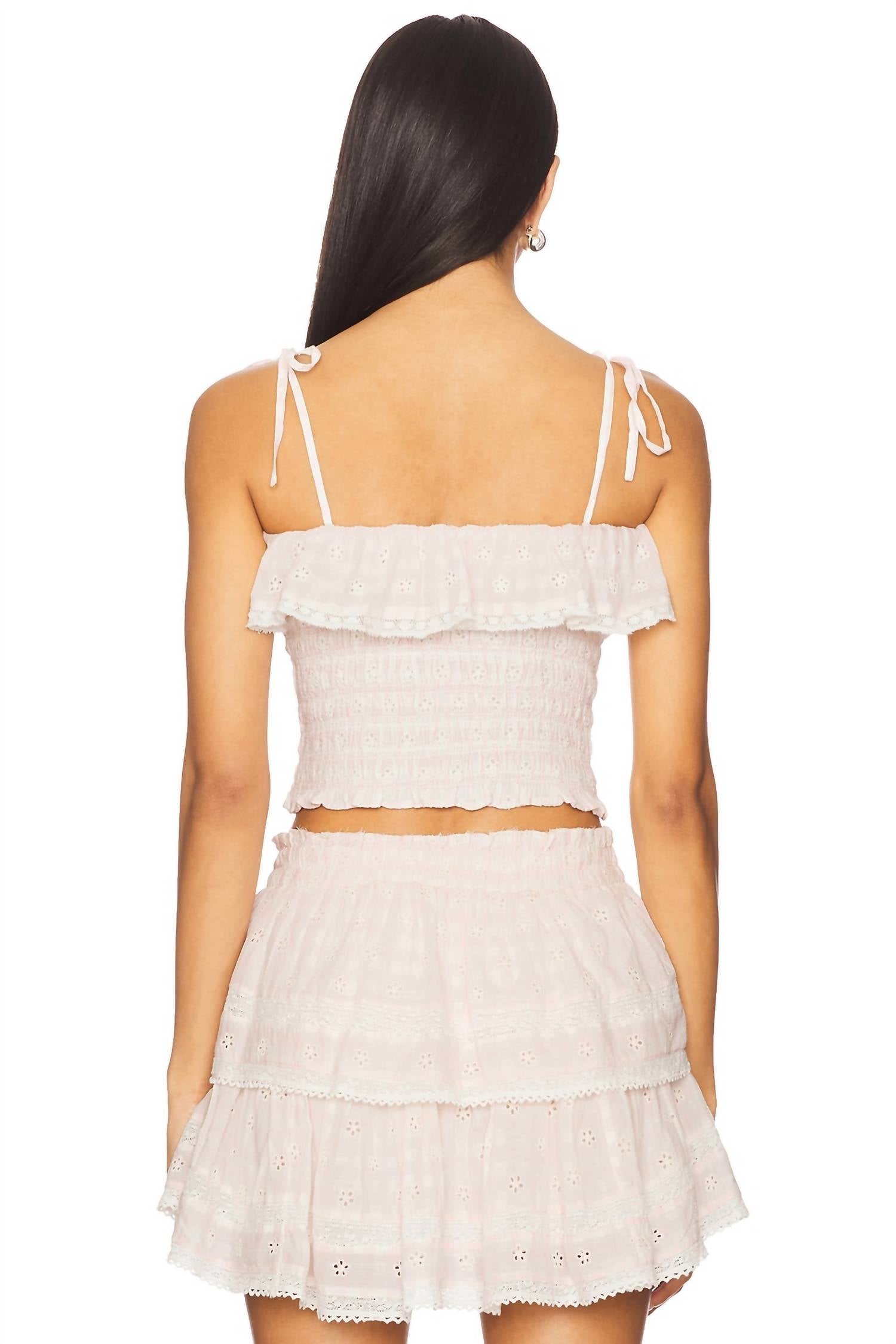Loveshackfancy - Renada Gingham Eyelet Top