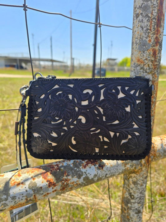Trinity Ranch - Women's Tooled Leather Wristlet