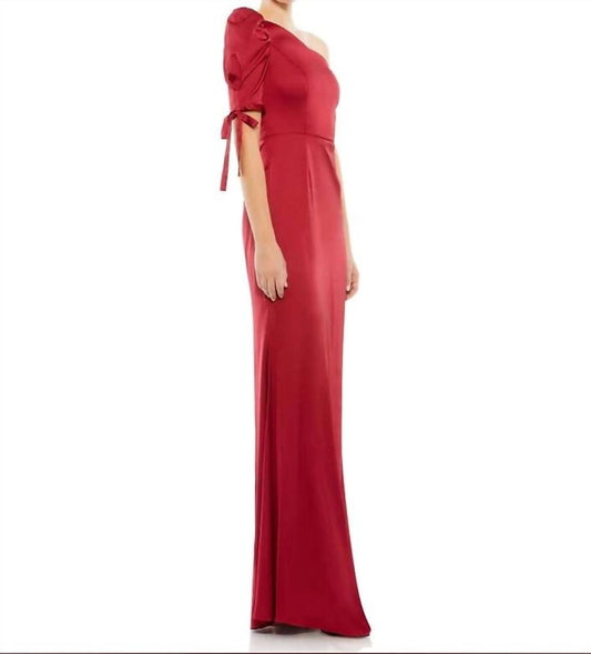 Mac Duggal - Puff Sleeve One Shoulder Dress