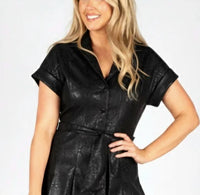 Sincerely Ours Corine Suede Mini Dress in black snake - women's dress - detail view