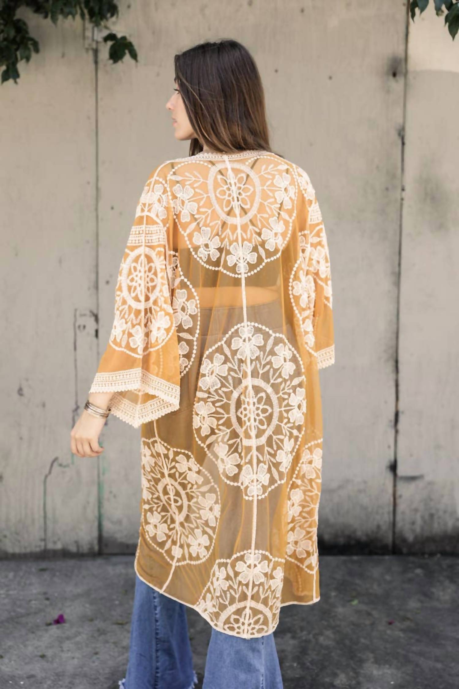 Leto - Bohemian Lace Kimono Beach Cover-Up