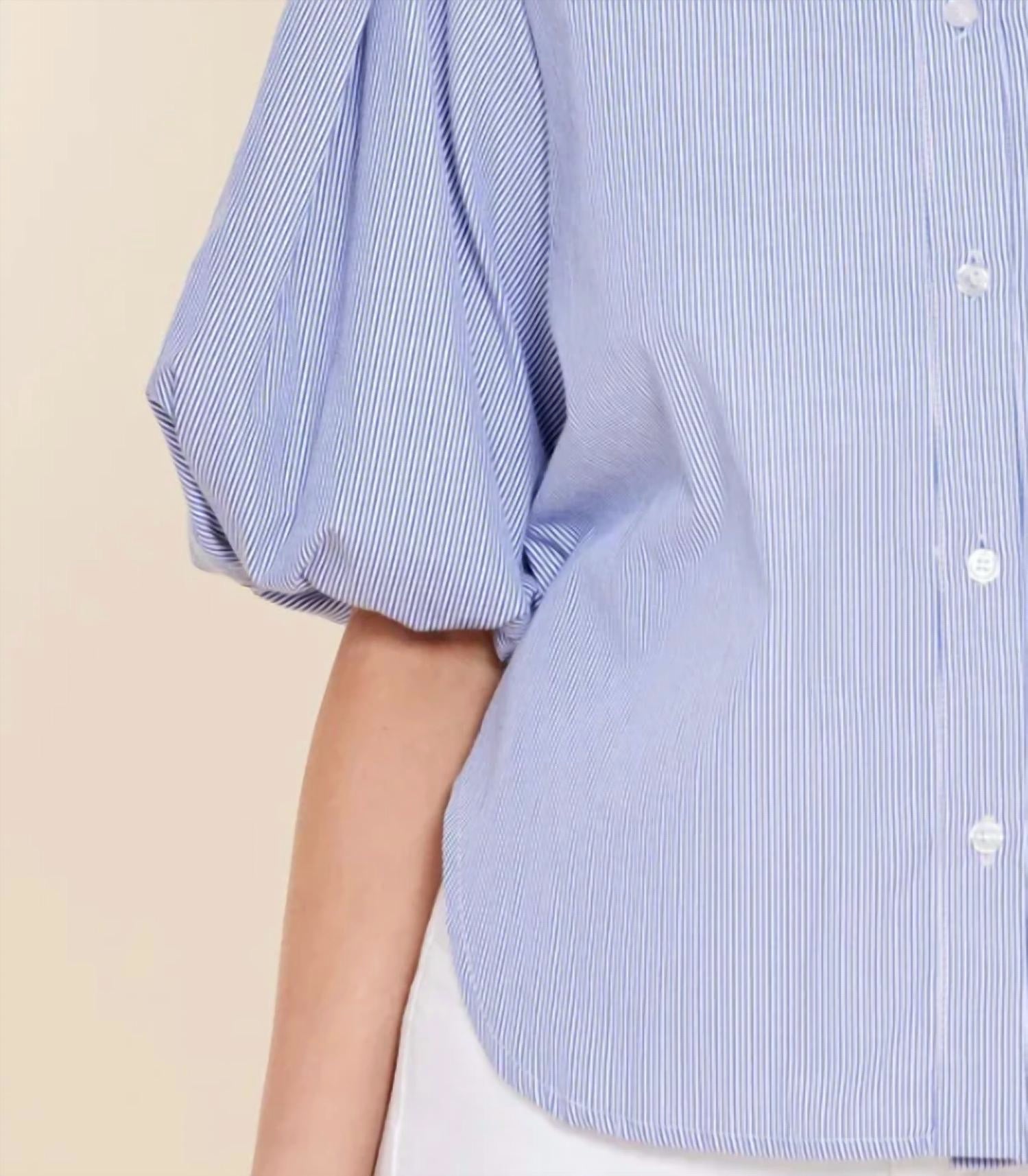 Dolce Cabo - Poplin Puff Shoulder Top