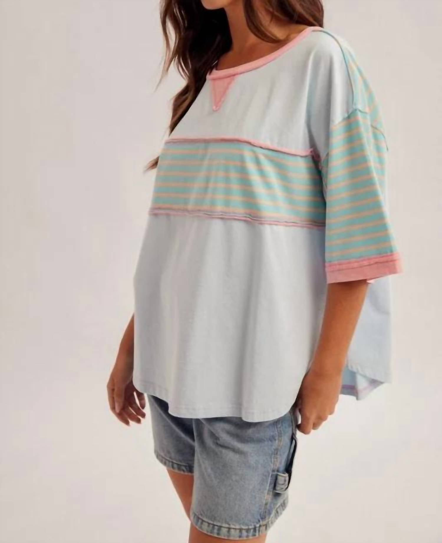 Hem & Thread - Audrey Striped Oversized Top