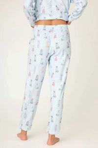 PJ Salvage Doggone Cold Banded Lounge Pant in blue haze - women's pants - alternate view