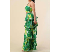 The Sang - Under the Palms Ruffle Halter Neck Dress