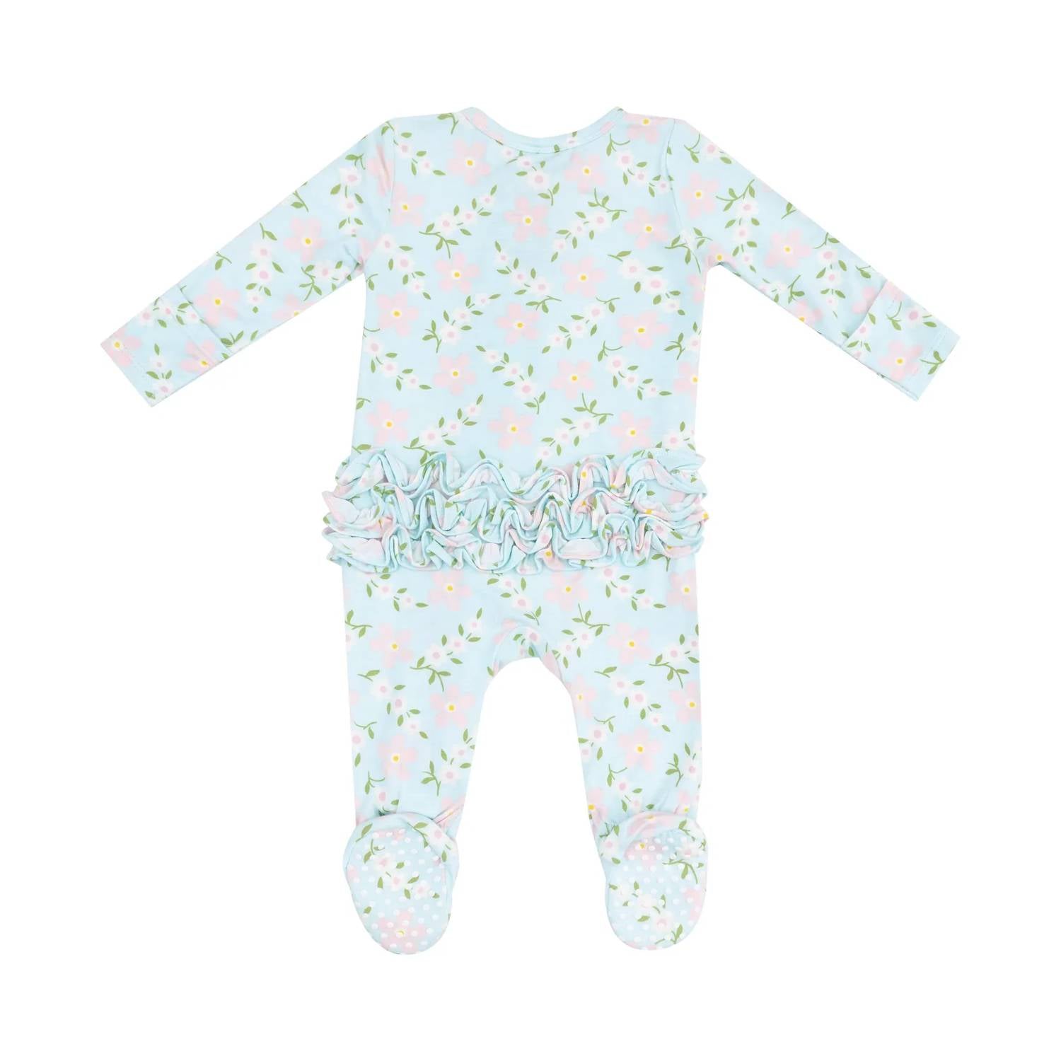 Angel Dear - Vintage Daisy 2 Way Zip Ruffle Footie