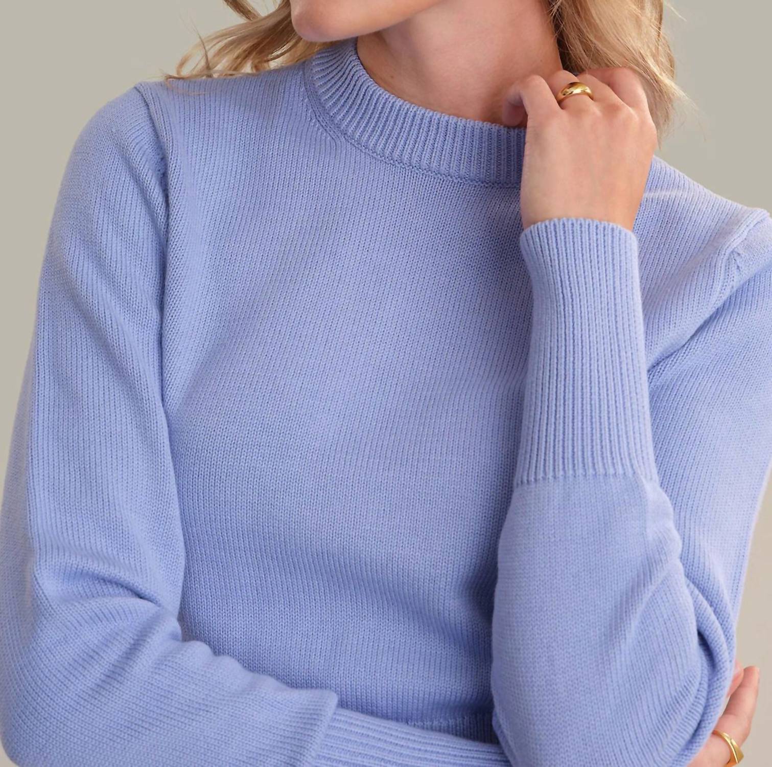 525 America Adeline Cotton Sweater in blue heron - women's sweater - view 4