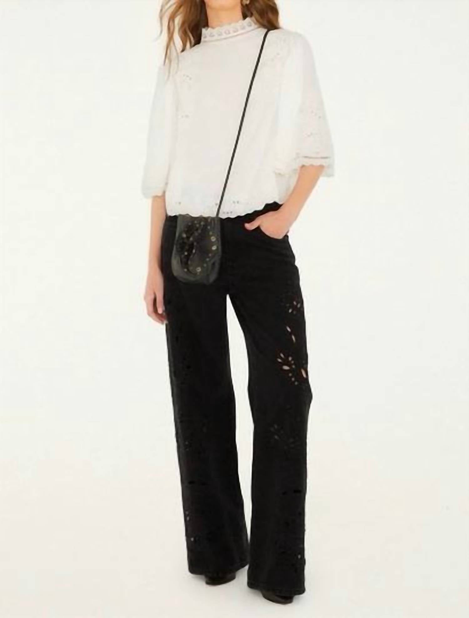 Farm Rio - Palm Tree Embroidered Blouse