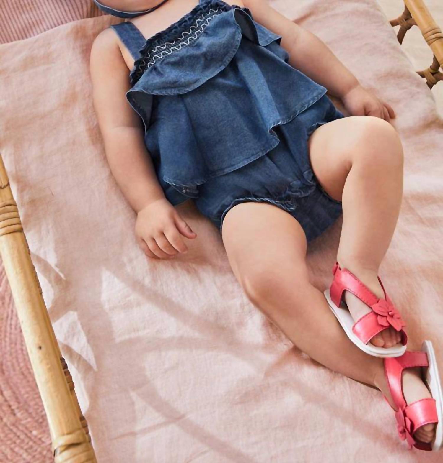 Mayoral - Denim Ruffle Romper