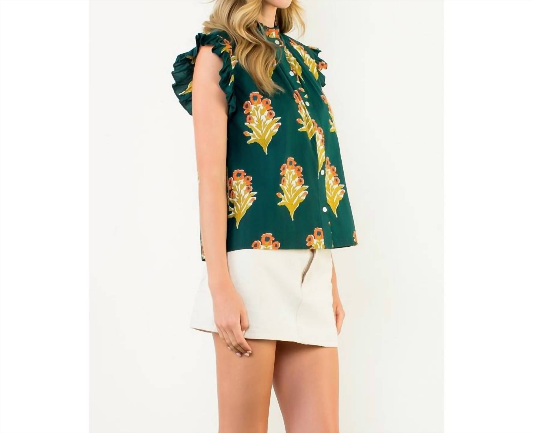 Thml - flutter sleeve floral blouse