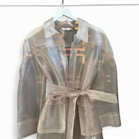 Zems - Women's Organza Sheer Trench Long Jacket