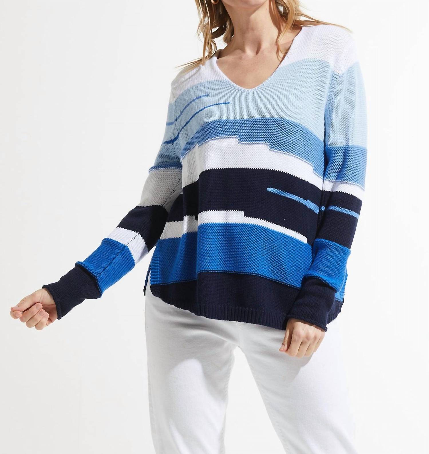 Zaket & Plover - Chunky Cotton V-neck Sweater