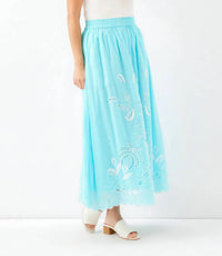 Karen Kane - Cut-Out Embroidery Midi Skirt
