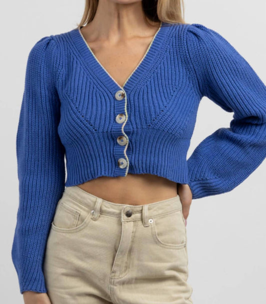 CROPPED BUTTON CARDIGAN