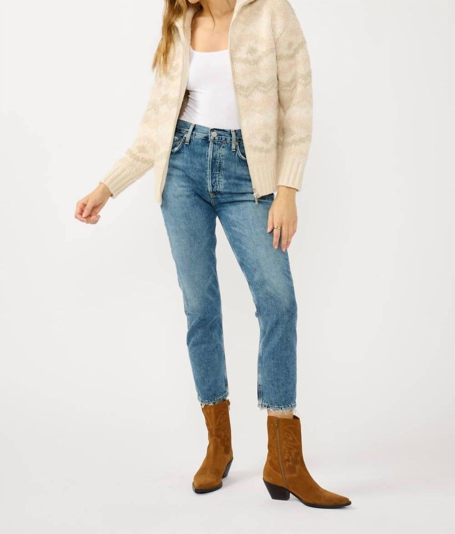 Lovestitch - Fair Isle Front Zip Sweater
