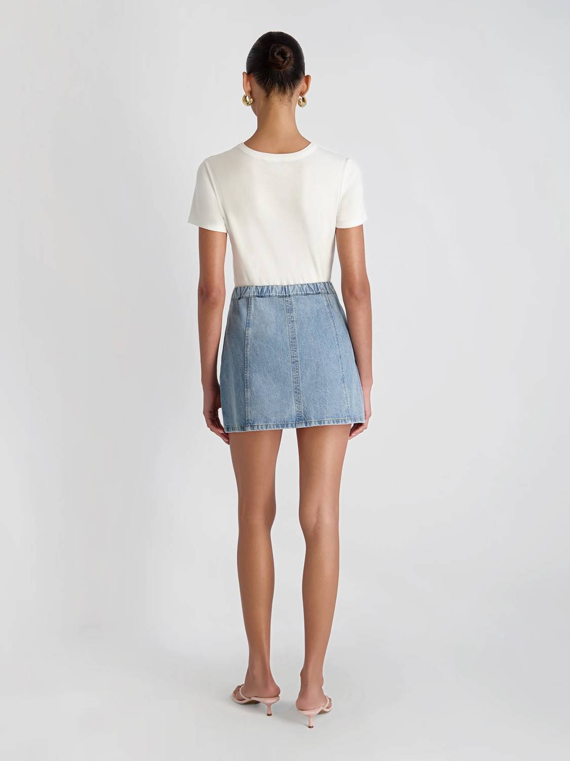 French Connection - 90s denim multi seam mini skirt
