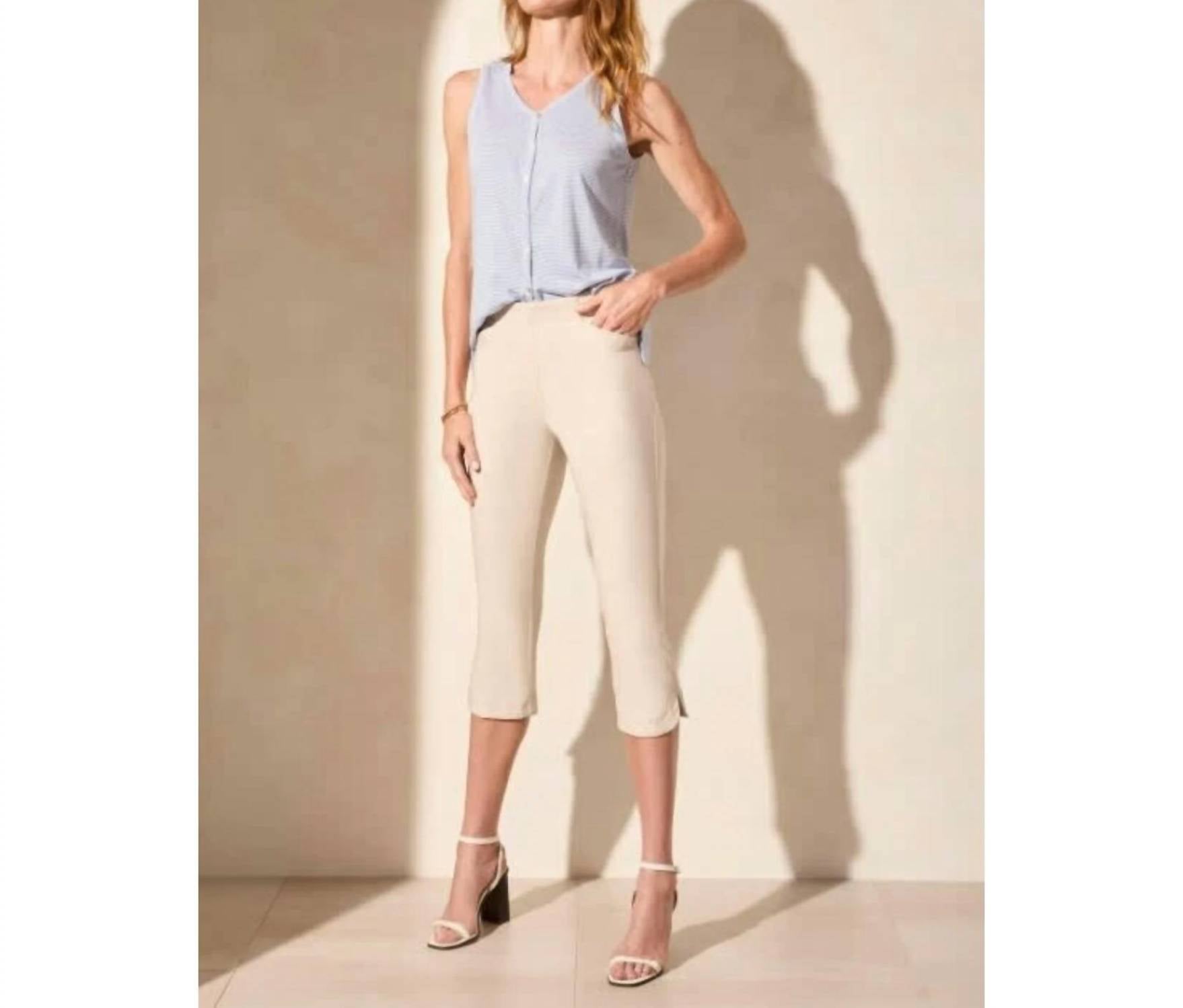 Tribal - Flatten It Pull On Slit Hem Capri